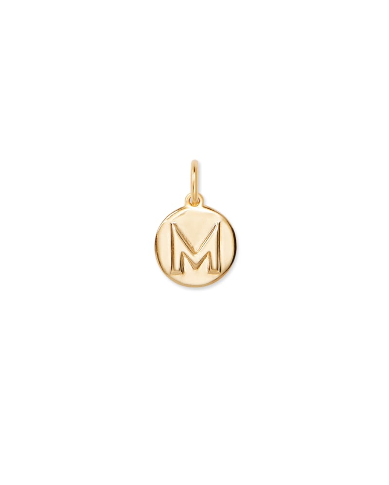 Letter M Coin Charm in 18k Gold Vermeil image number 0